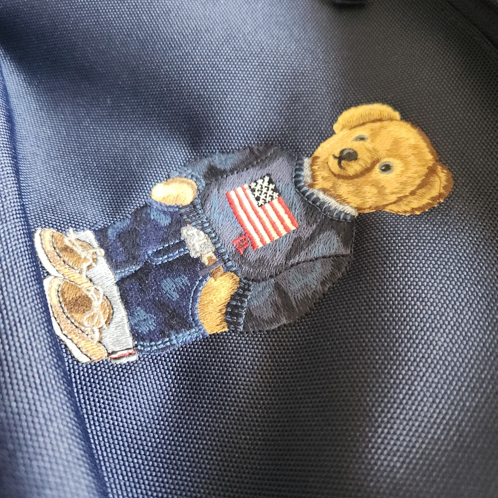 Polo Ralph Lauren Bear Backpack Navy Blue Laptop School Travel Book Bag Gift New