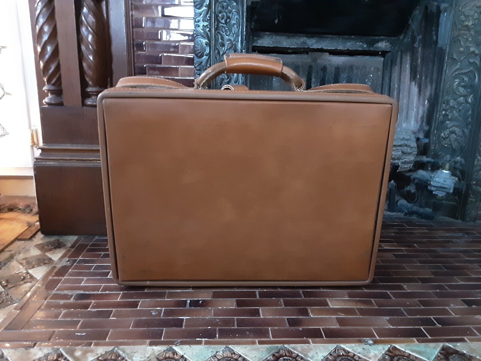 Vintage Hartmann Attache Briefcase Brown Belting Vinyl Straps VEGAN