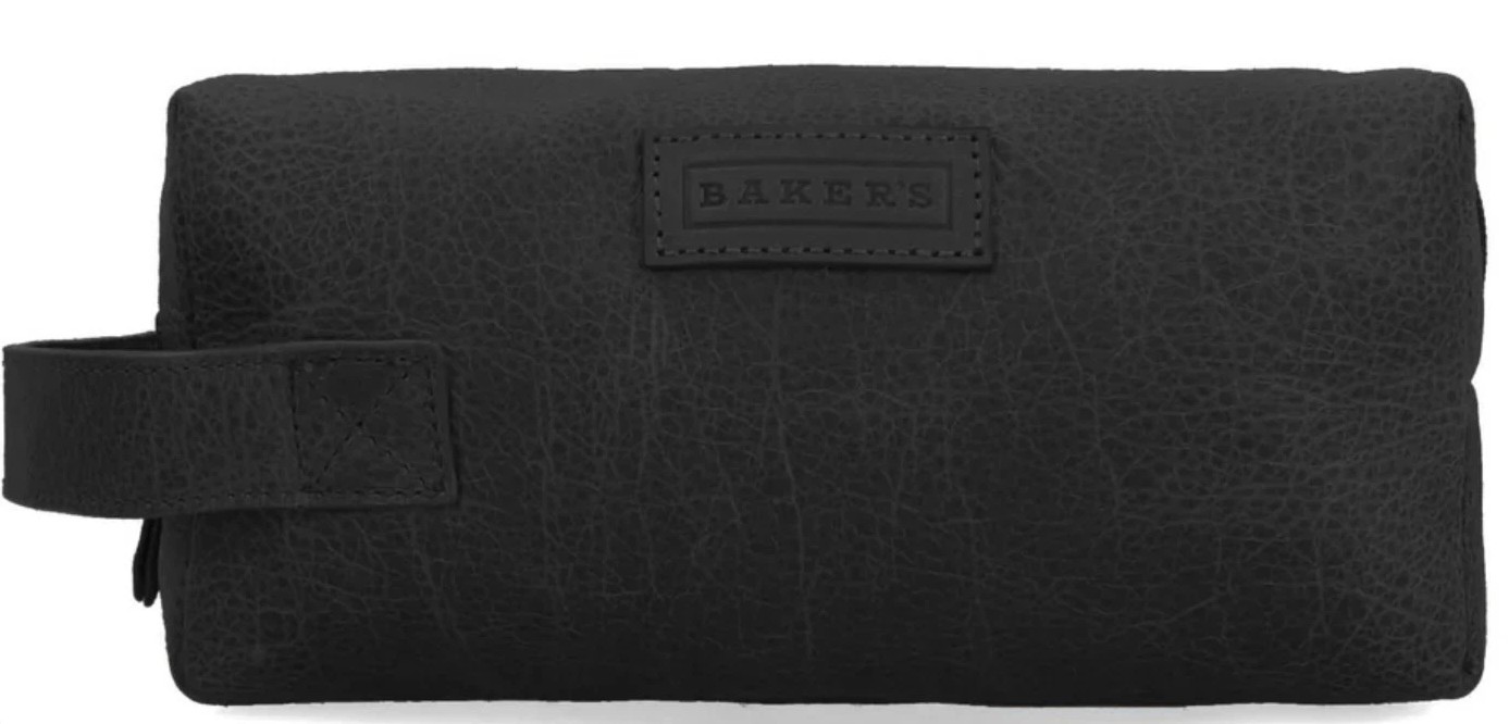 NEW Baker’s Genuine Bison Dopp Travel Kit Toiletry Shoes Bag 11×5″ Made in USA