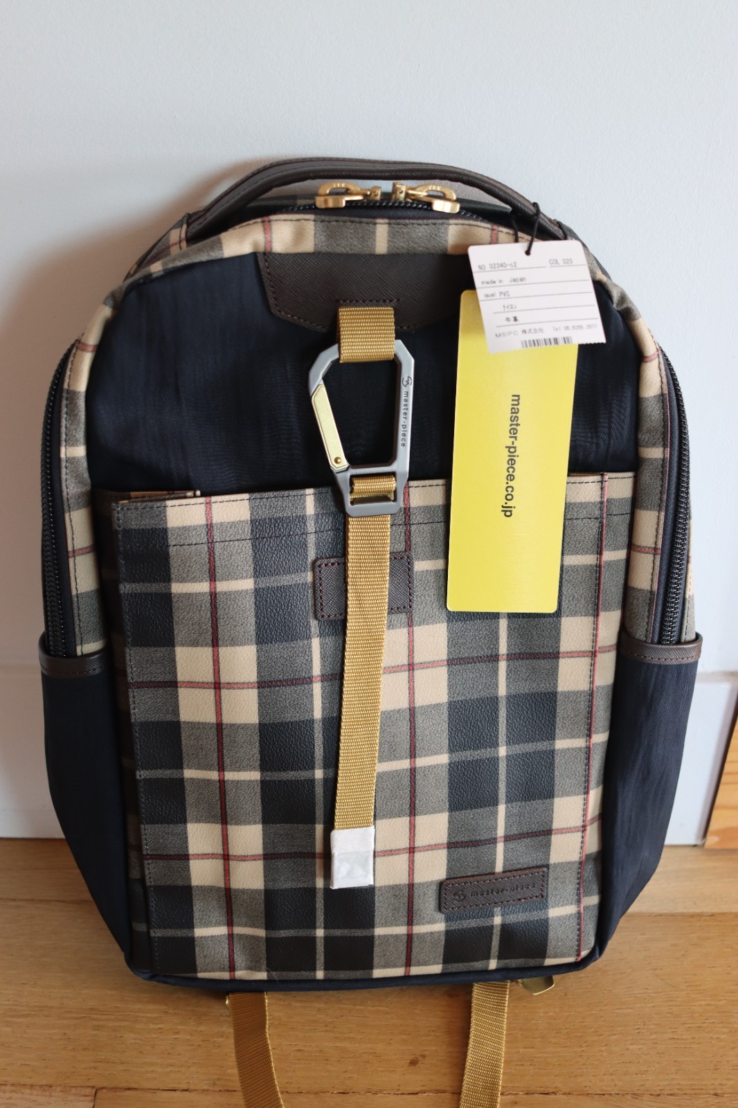 Master-Piece LINK Plaid Backpack No 02340-c2 Col 020 Qual PVC Japan New Carabine