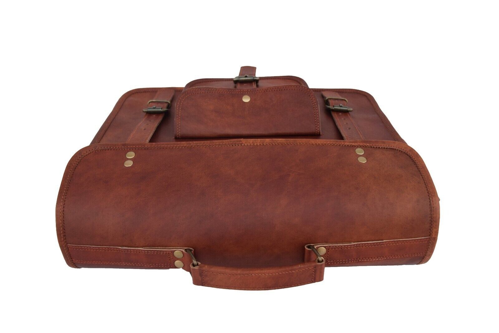 Briefcase Shoulder Bags Leather Messenger Bag 15 In Laptop Satchel Office School