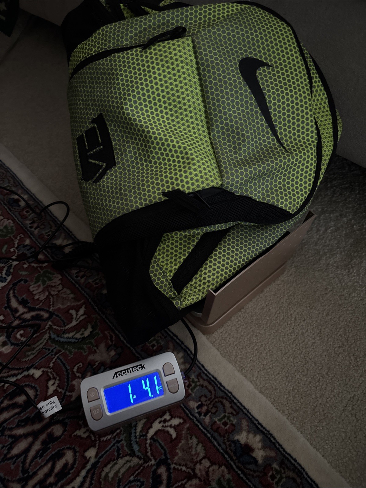 Nike Pro Adapt Backpack Neon Green Black Iowa Company Logo School Work Sports
