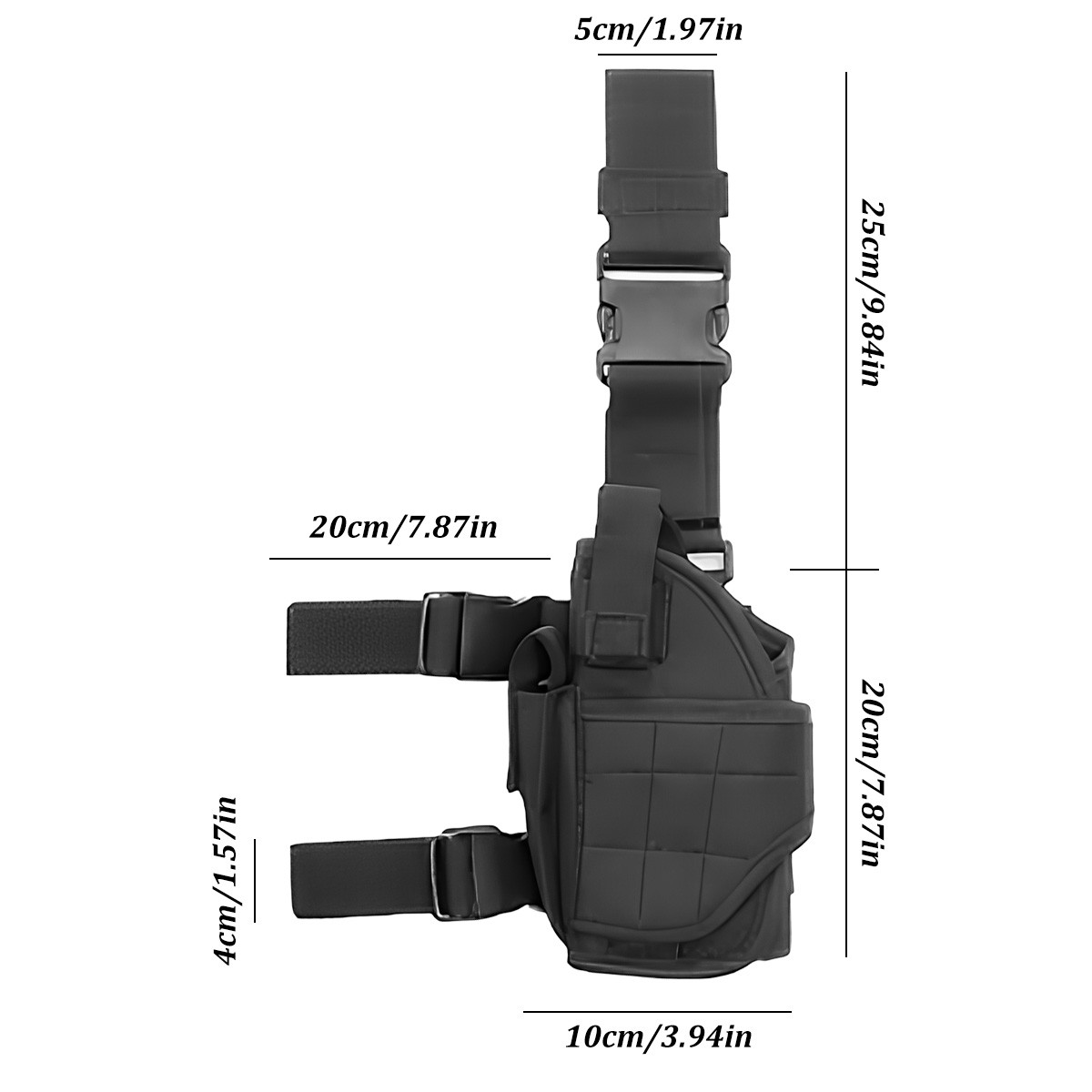 Tactical Adjustable Pistol/Gun Drop Leg Thigh Holster Magazine Pouch Right Hand