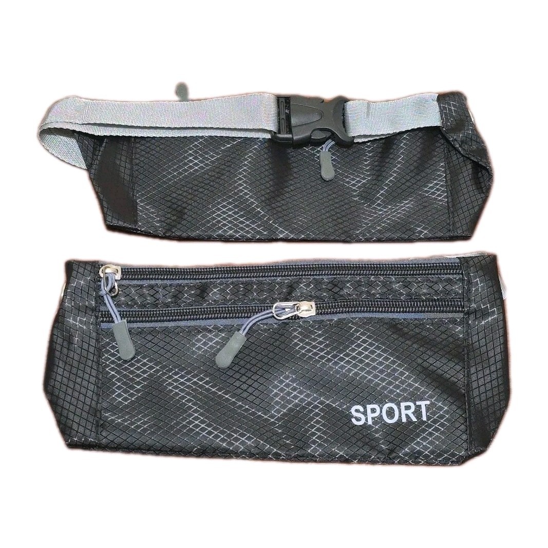 2 Pcs Unisex Fannie Packs, 3 Zipper Pockets With Easy Clip Buckle, Black
