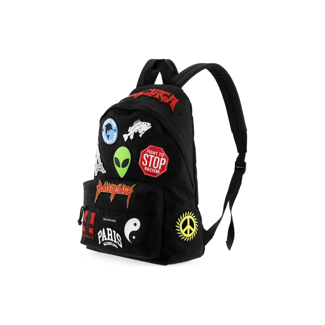 Balenciaga Explorer Animation Logo Print Pattern Backpack 13.7×7.7×18.5 in