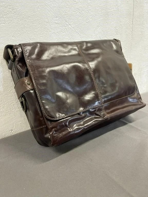 Fossil Jackson E/W Leather Laptop Messenger Bag MBG1154‑201 Brown NWT