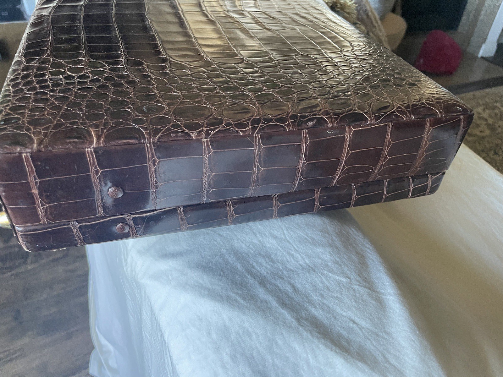 Crocodile attache briefcase