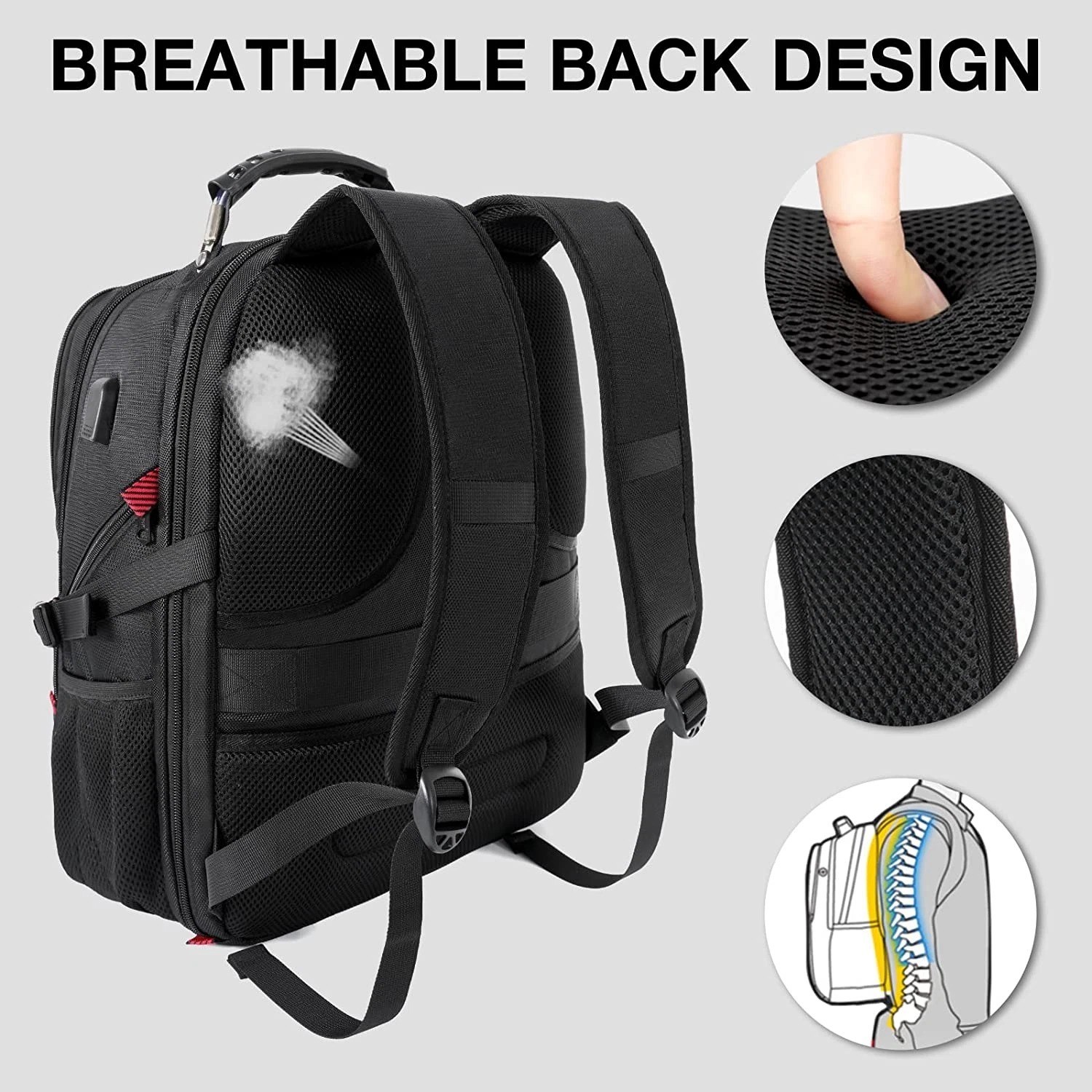 YOREPEK Travel Backpack, 50L Extra Large Laptop Backpacks for Men Women, Water R
