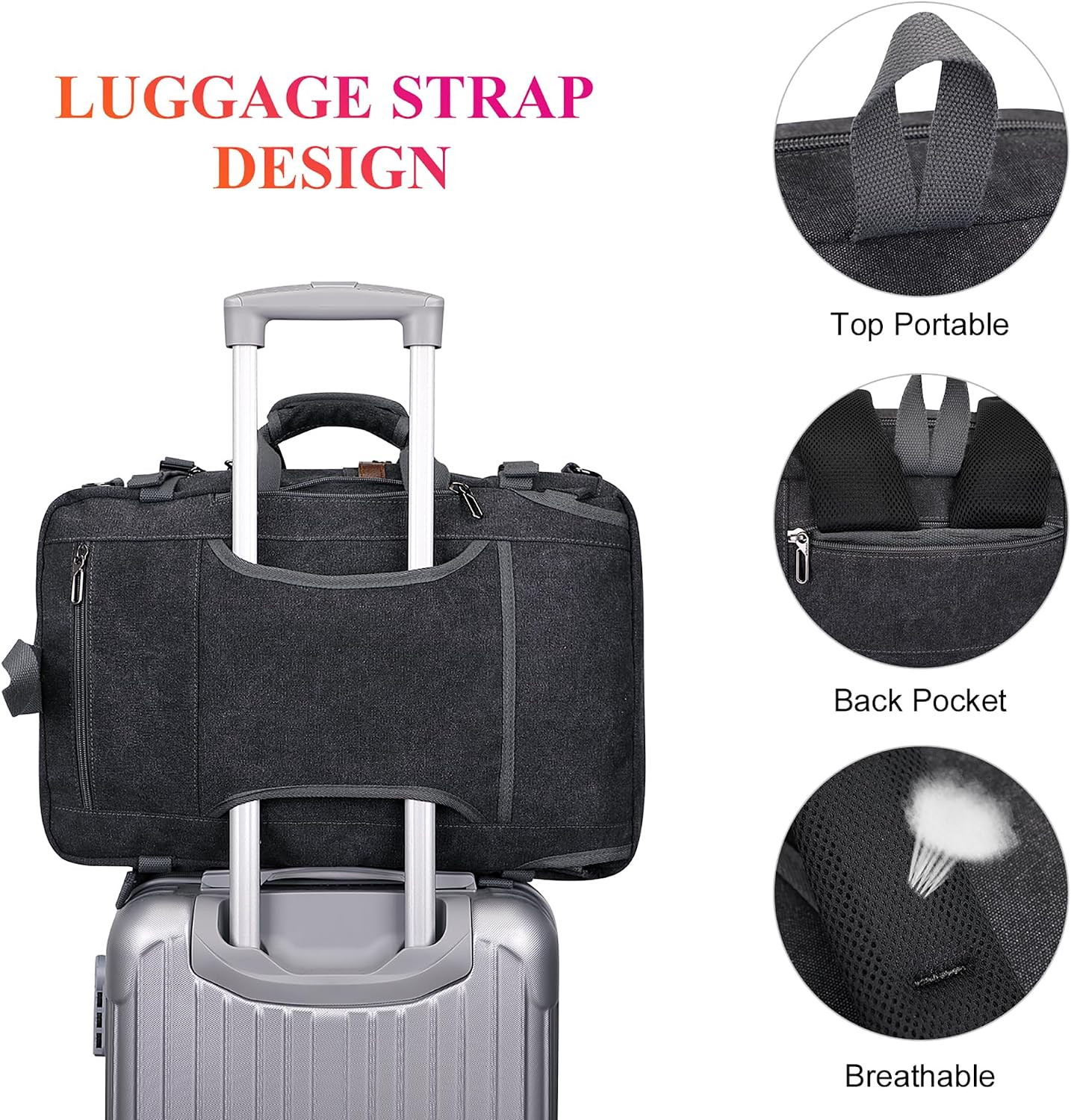 Canvas Travel Backpack for Men Large Laptop Backpack Fit 16 Inch Carry-On Airlin