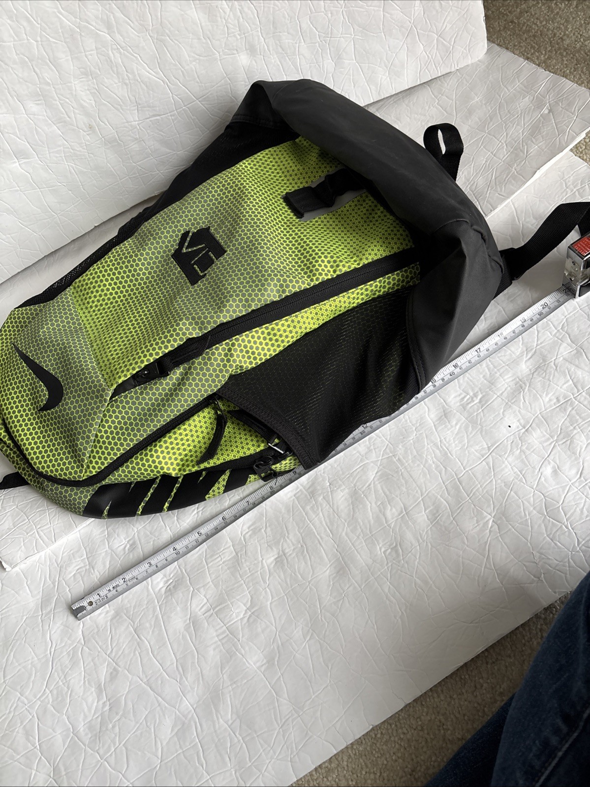 Nike Pro Adapt Backpack Neon Green Black Iowa Company Logo School Work Sports