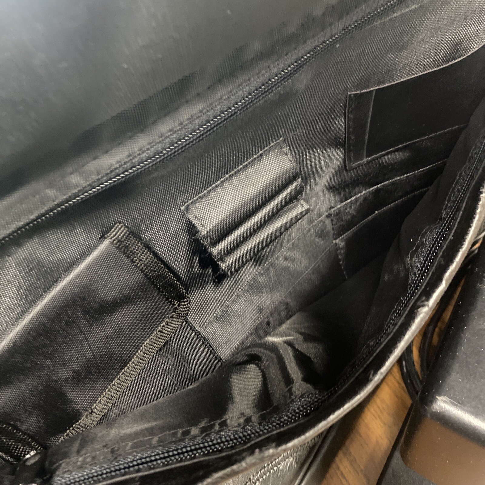 Leather Attache Briefcase – Black – Soft sided. Close-out!