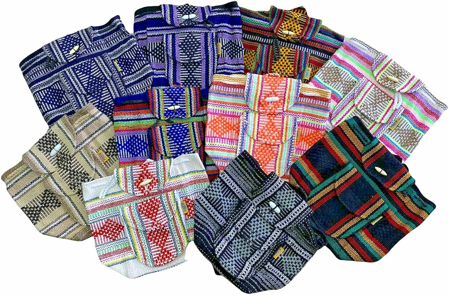 Authentic MINI RASTA Bag Beach Hippie Baja Ethnic Backpack Made in Mexico 10 PCS