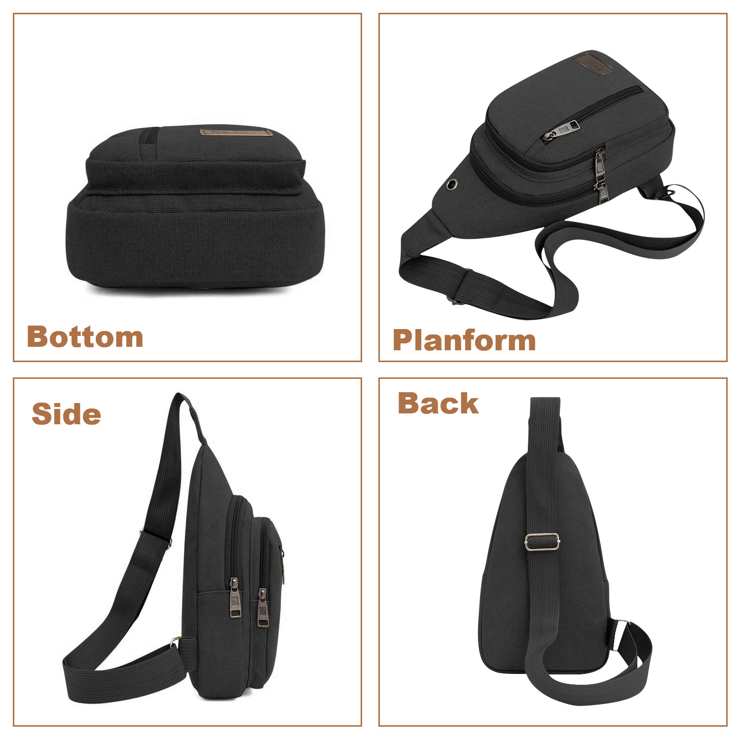 Men’s Anti-Theft Sling Backpack – Crossbody Chest Bag with USB Charging Port