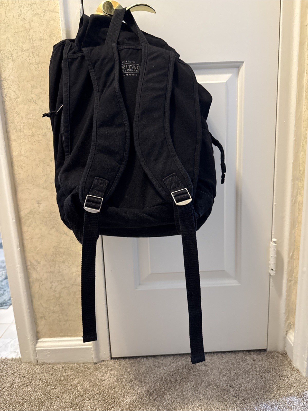Google Black Laptop Backpack Heritage -14.5×15.5-Flap, Pockets-Employee