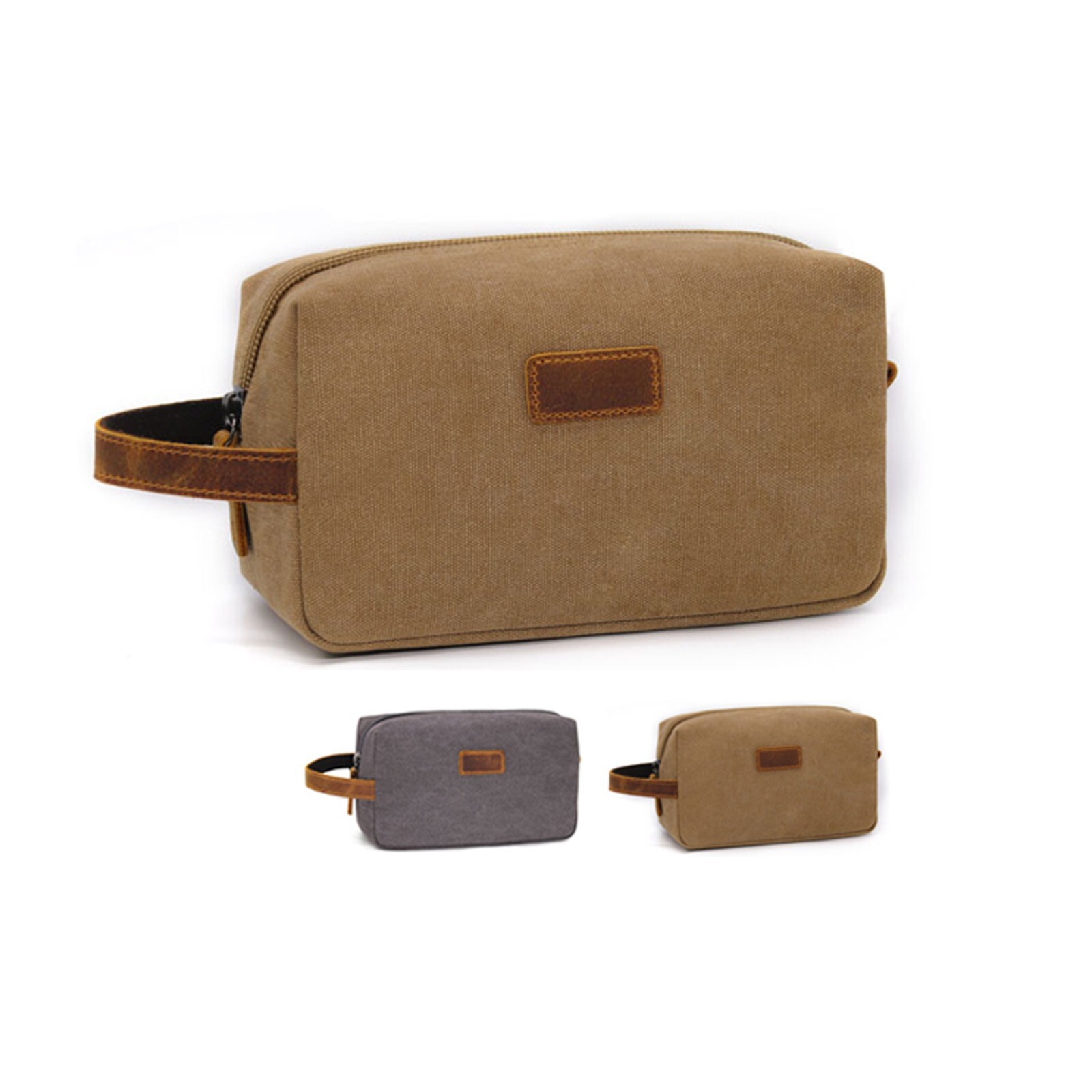 Men’s dop kit bag, toiletry bag for men, travel bag, Light Brown or Gray