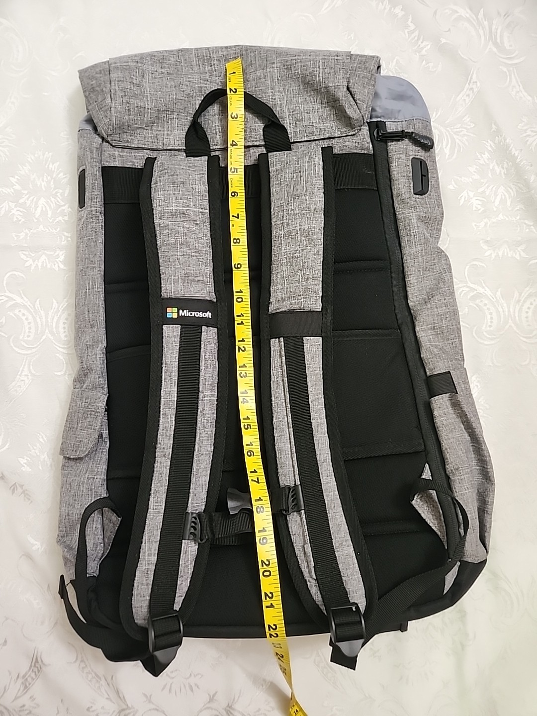 Microsoft Computer Top Loader Buckle Flap Loptop Backpack Gray