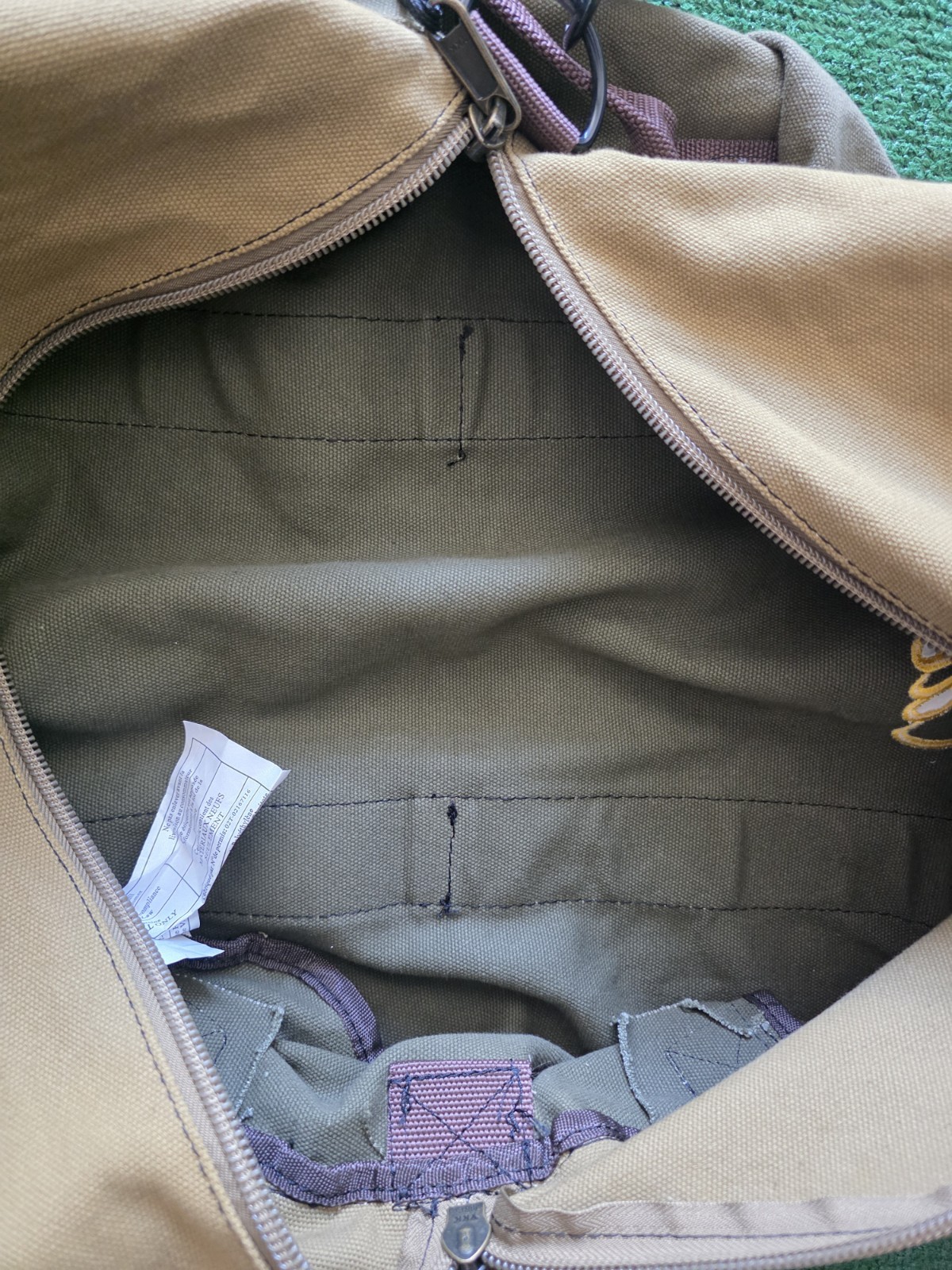 Cabela’s Men’s Two-Tone Canvas Duffel Bag in Tan/Olive