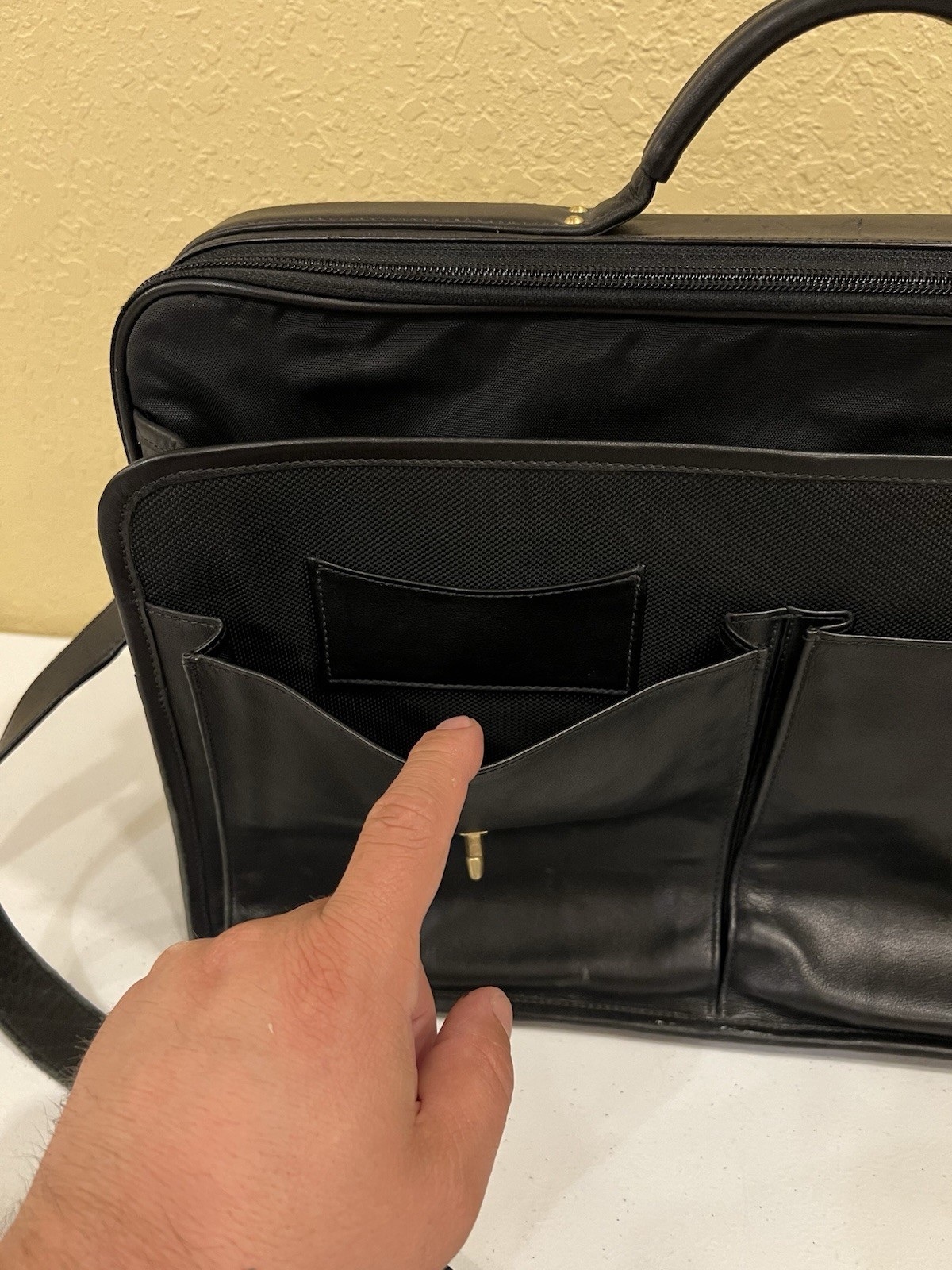 COACH Prescott Diplomat Black Leather Briefcase 0532 Turnlock Organizer Laptop