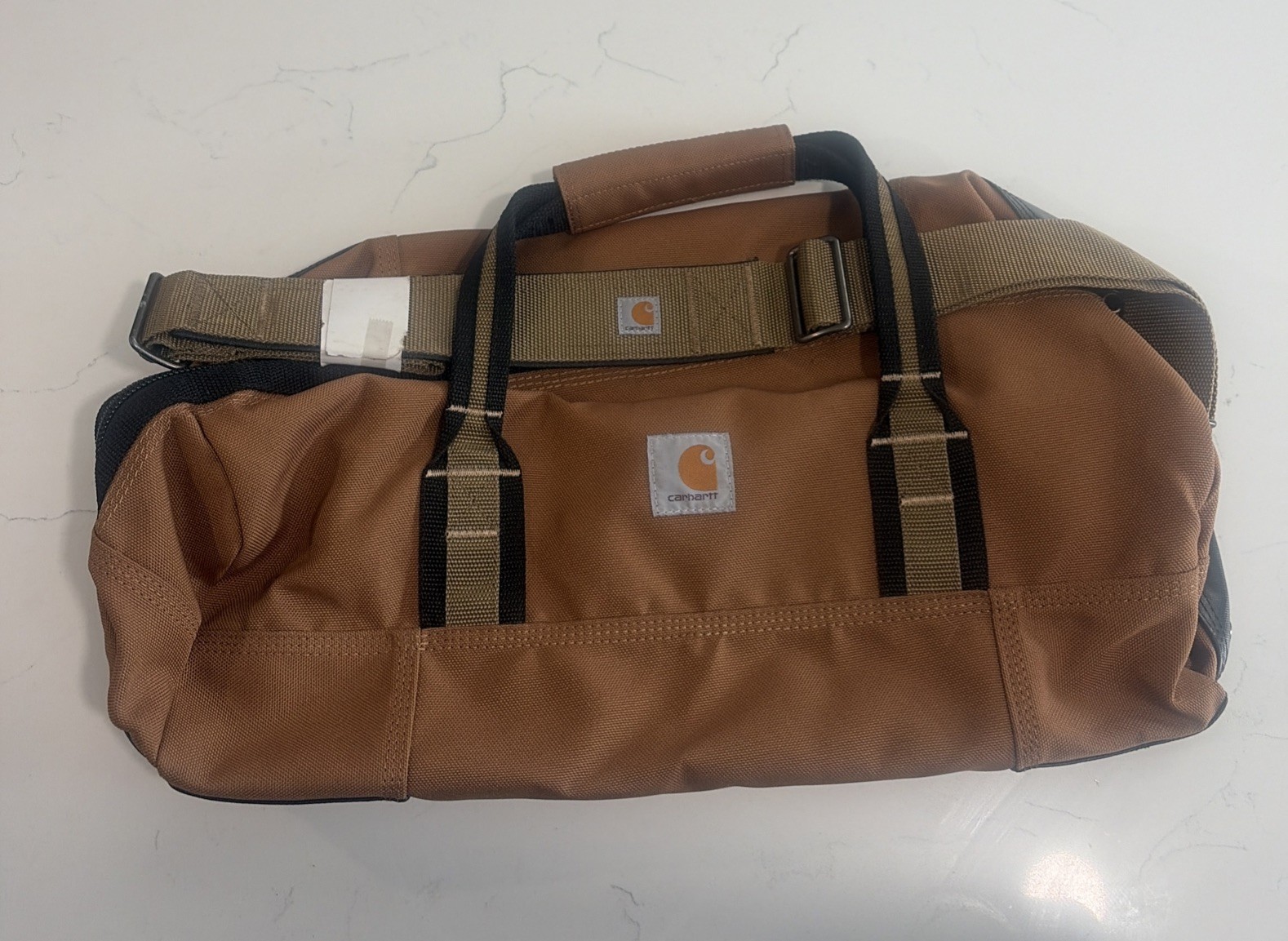 Carhartt Classic Duffel 55L Canvas Bag Brown/Black with Shoulder Strap