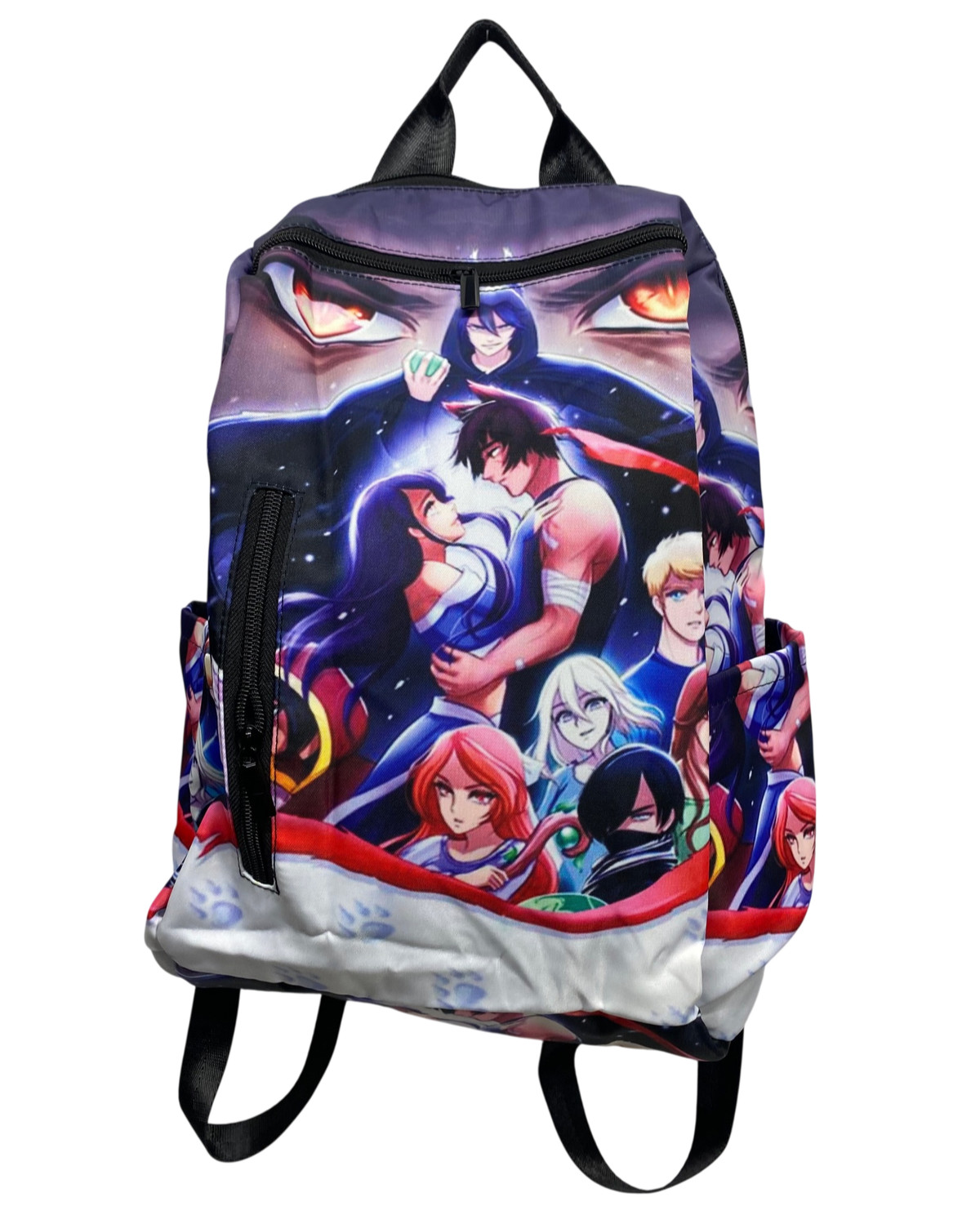 Anime Graphic Backpack Unisex One Size Black Purple Red Zipper Pockets School