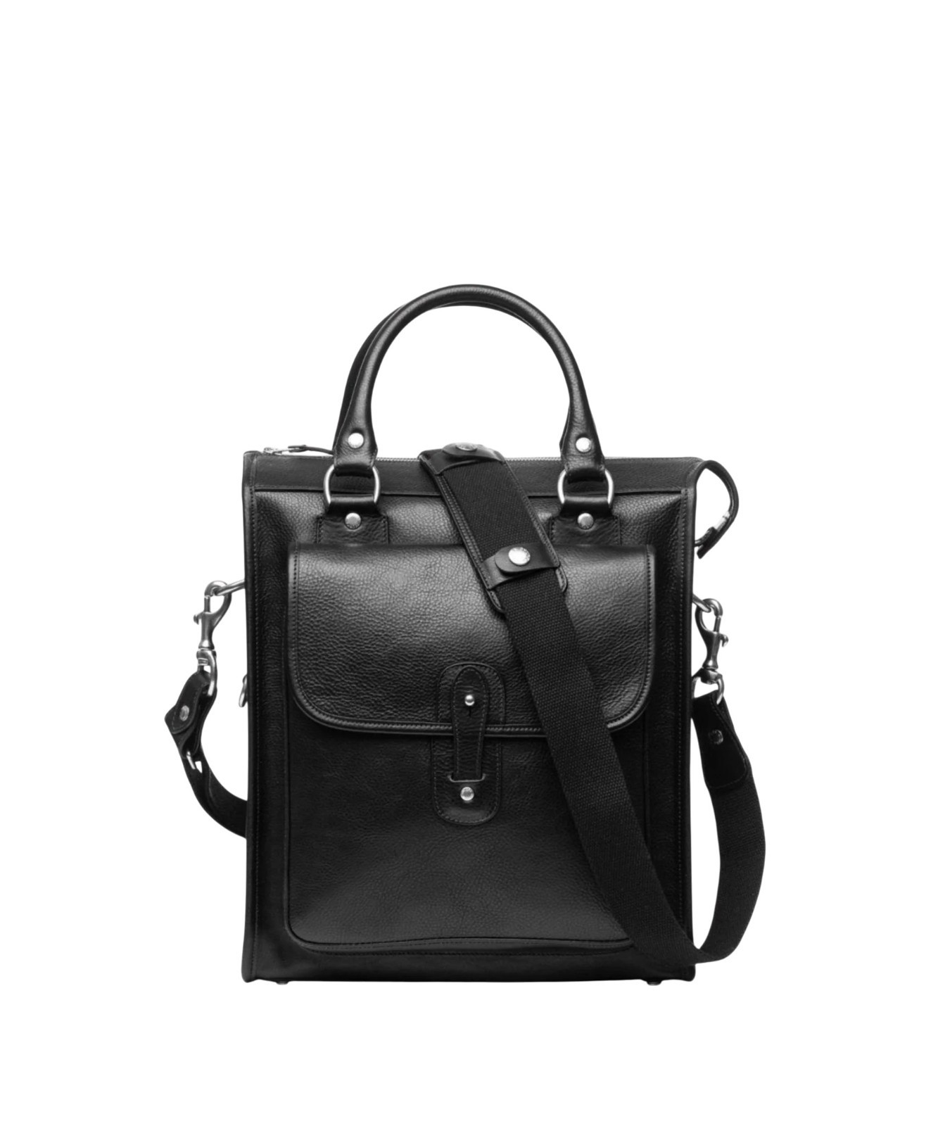 Men’s Ghurka Vintage Black Leather Overlander No. 3 Tote Briefcase New $1795