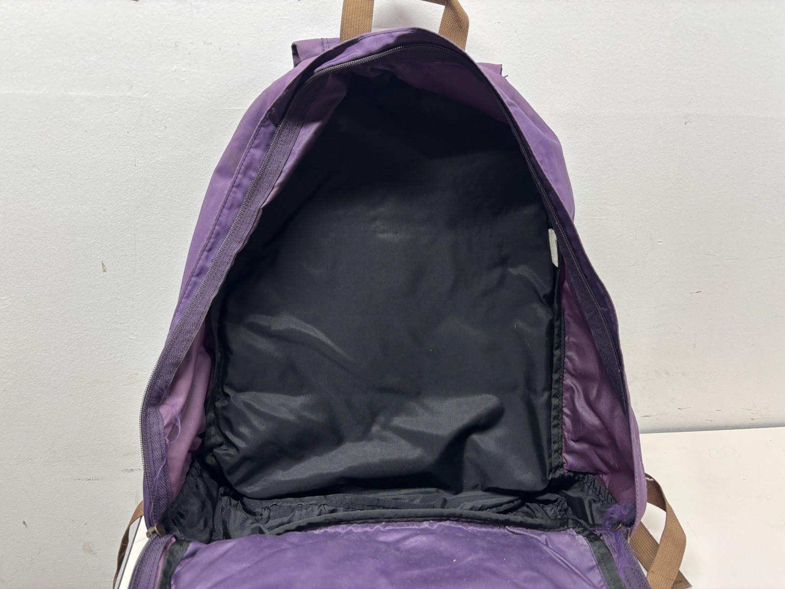 Vintage LL Bean Leather Bottom Backpack 90’s Made in USA Purple