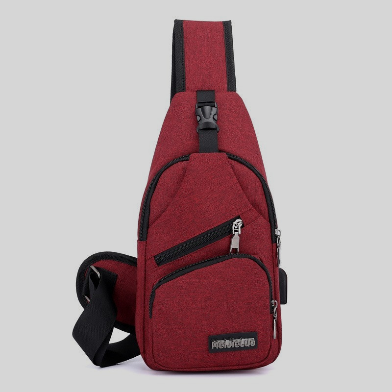USB Charging Canvas Chest Bag Crossbody Travel – Free Shipping