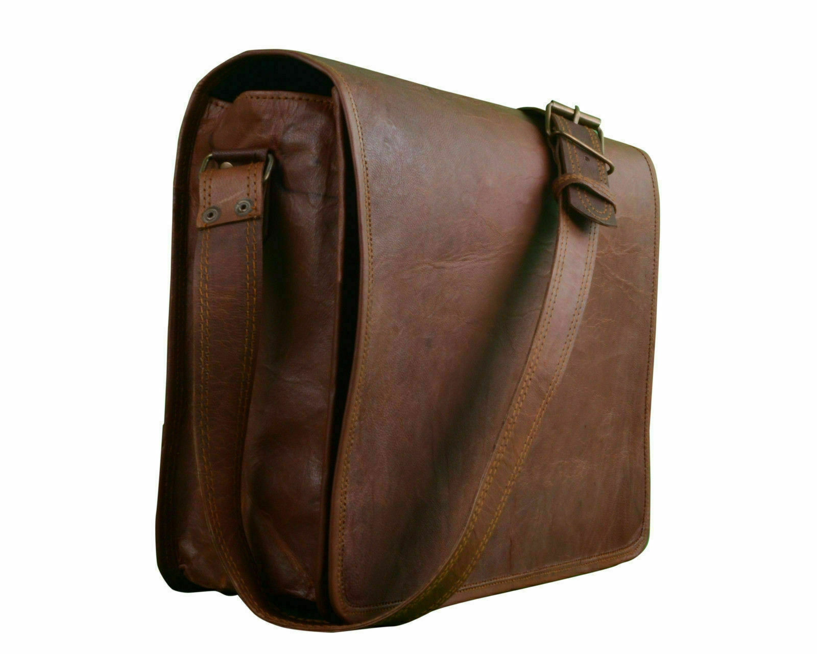 Vintage Leather Briefcase Work Bag Shoulder Bag UNI BAG Messenger New