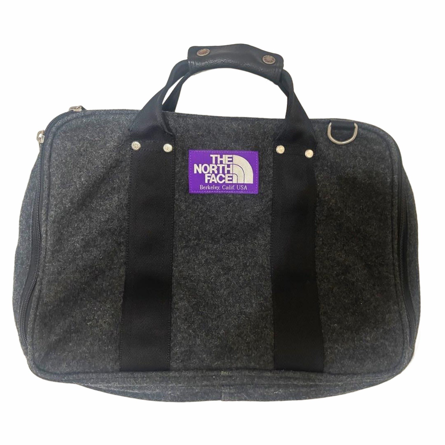 The North Face Purple Label Briefcase Gray Wool Business Bag Used Japan