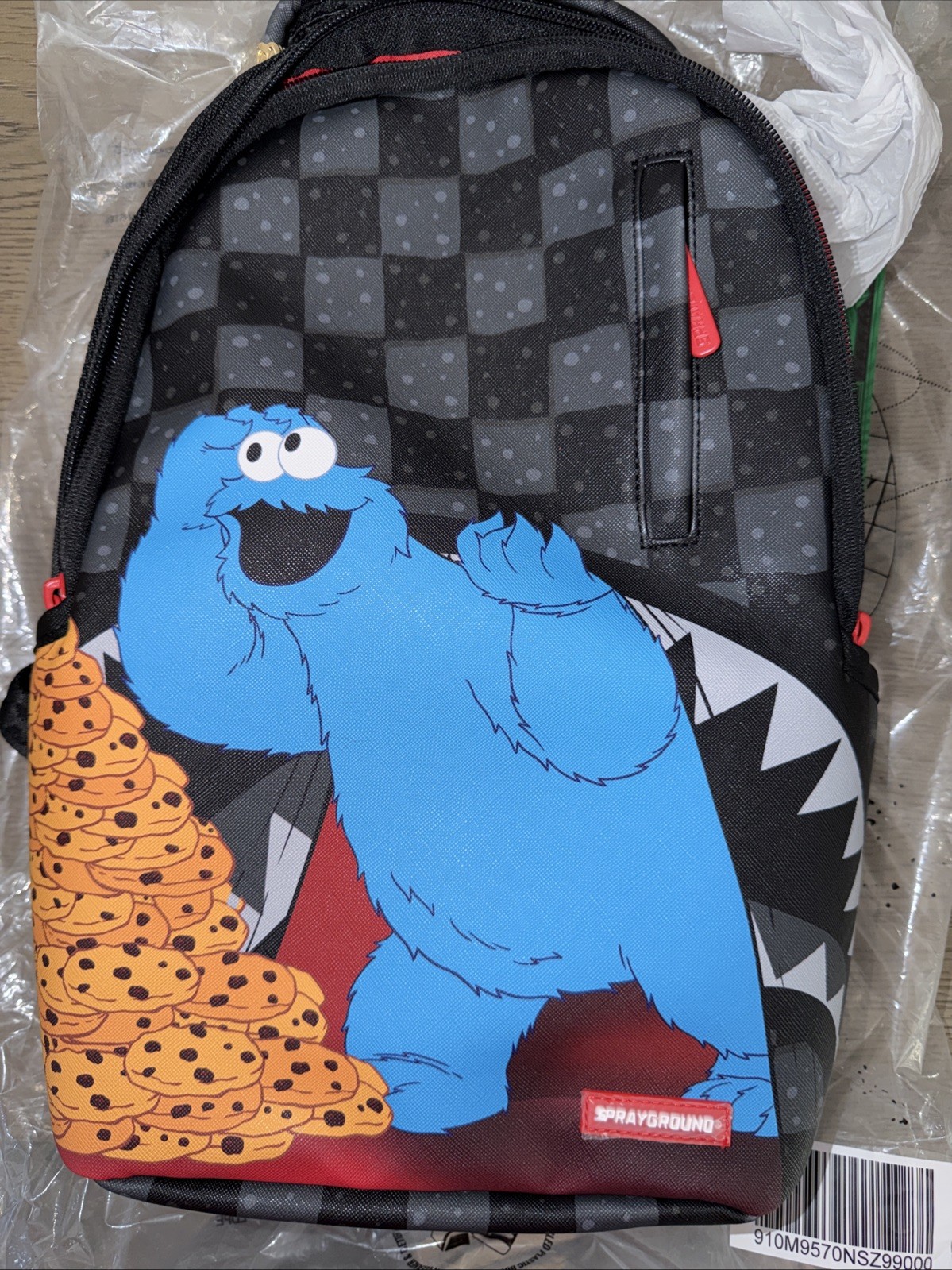Sprayground Cookie Monster MINI Backpack🔥New Black Kids School Bag Sold Out