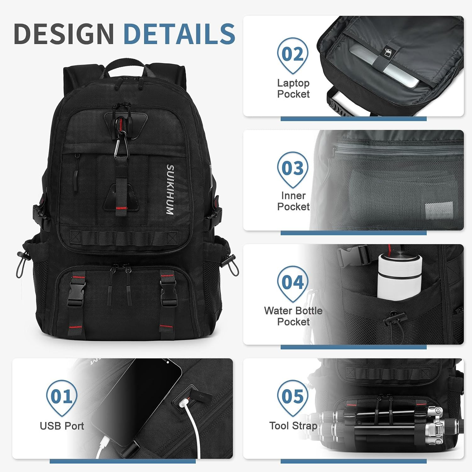 Travel Backpack 35L TSA Approved Carry on Backpack with Shoe Compartment & Wet/D
