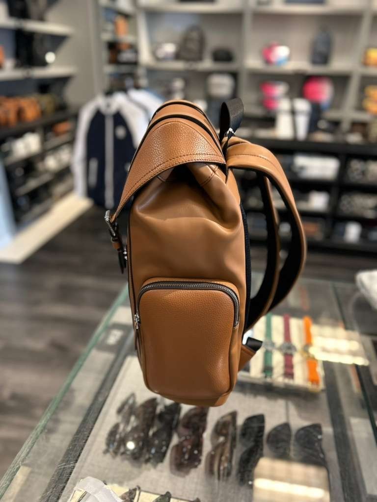 Michael Kors Cooper Men Leather Side Pocket Buckle Travel City Backpack MK
