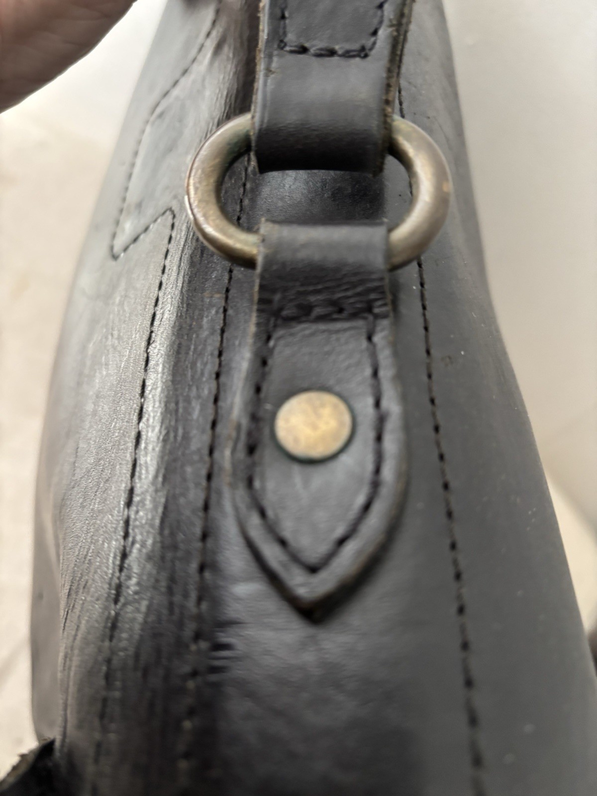 WILL LEATHER GOODS “Jacques” Rugged Matte Black Leather Briefcase Laptop Bag EC