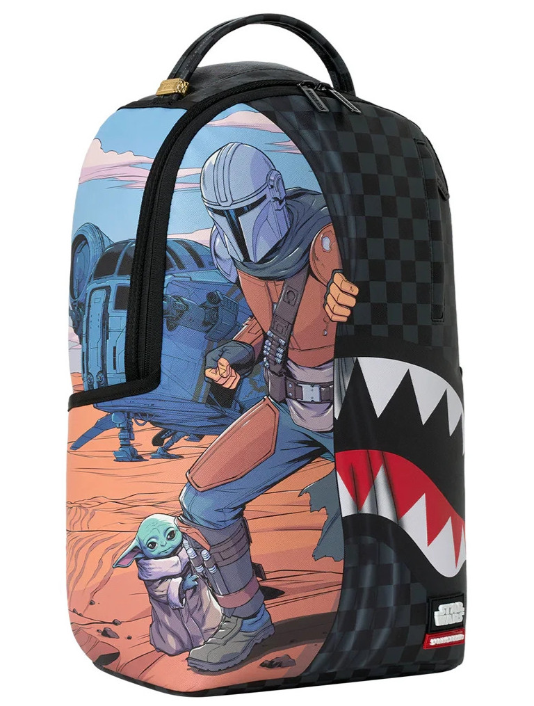 Sprayground MANDALORIAN & GROGU Backpack🔥New Black Bookbag Kids School Bag