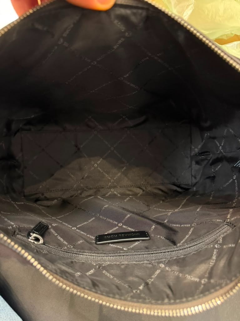 Michael Kors Cooper Pebbled Leather Soft Crescent Bag Luggage Men Crossbody