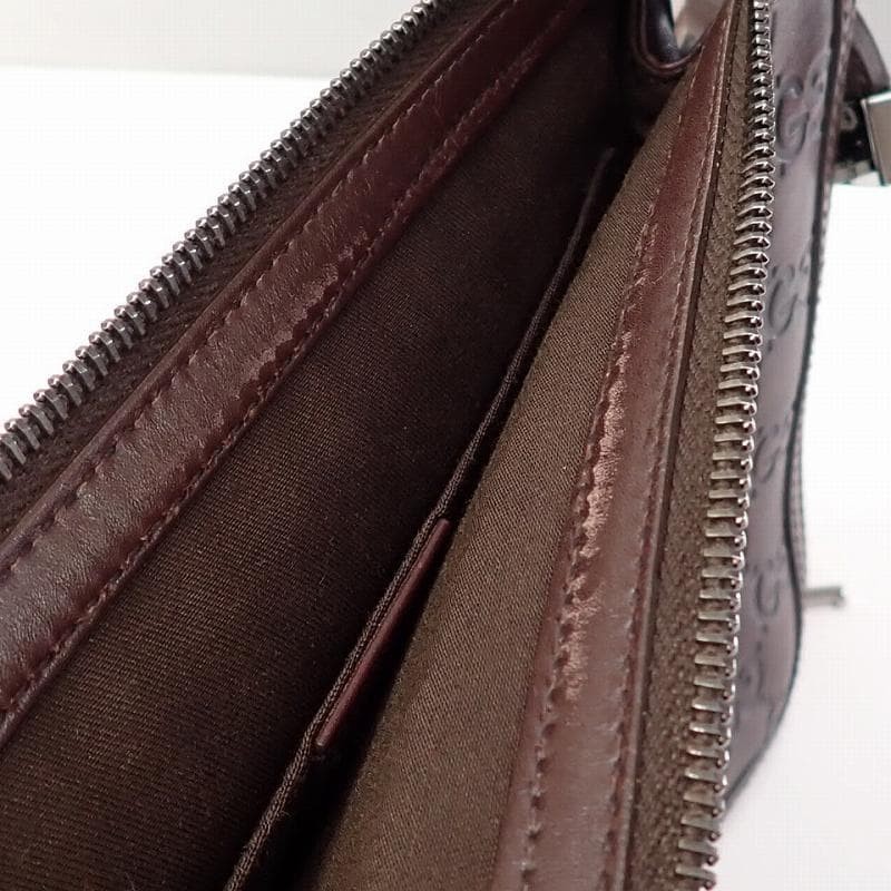 GUCCI Guccissima Dark Brown Men’s Second Bag Clutch Bag Used
