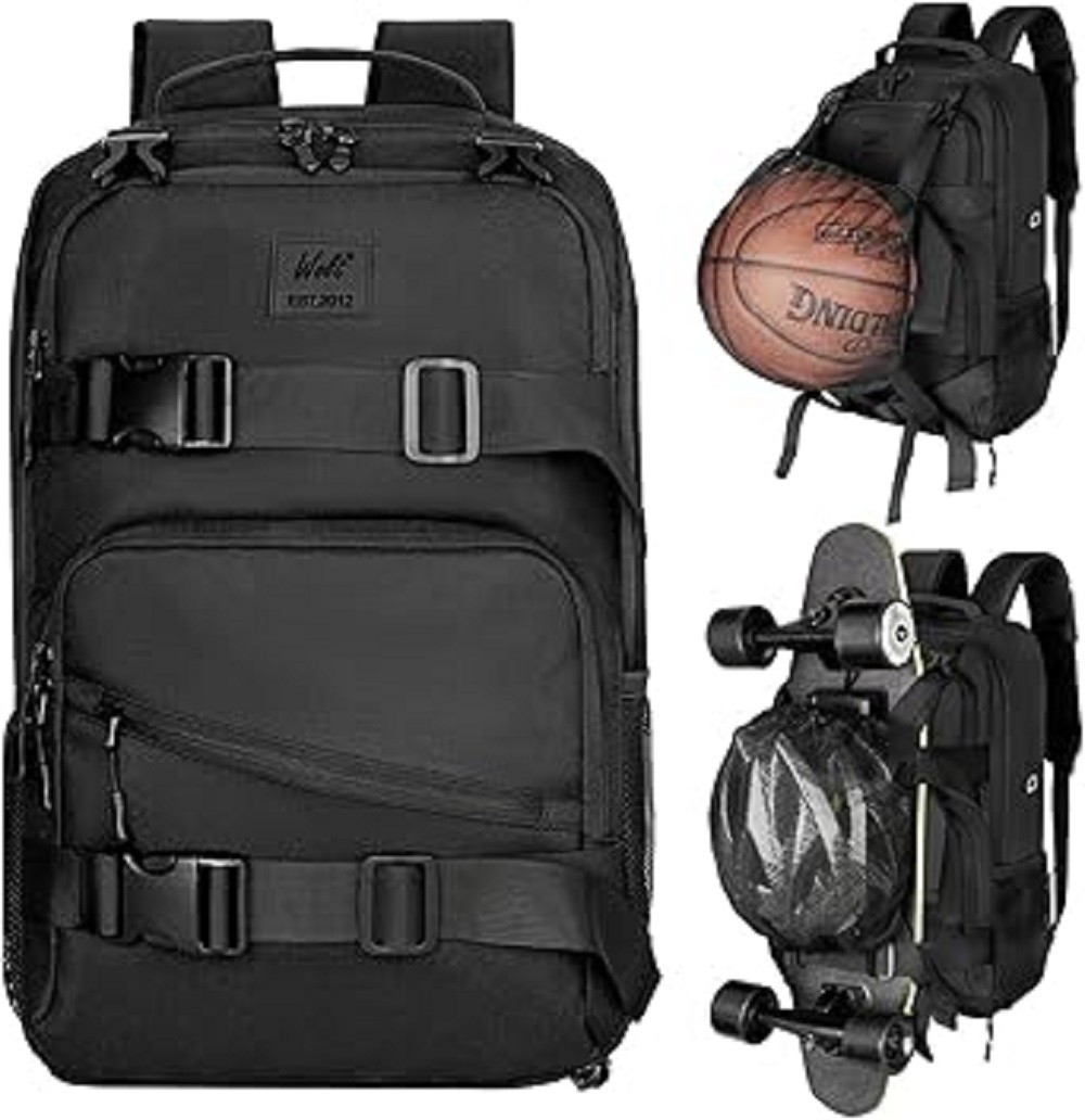 Skateboard Backpack, 15.6 Inch Laptop Backpack for Men Women, Sports Backpack wi