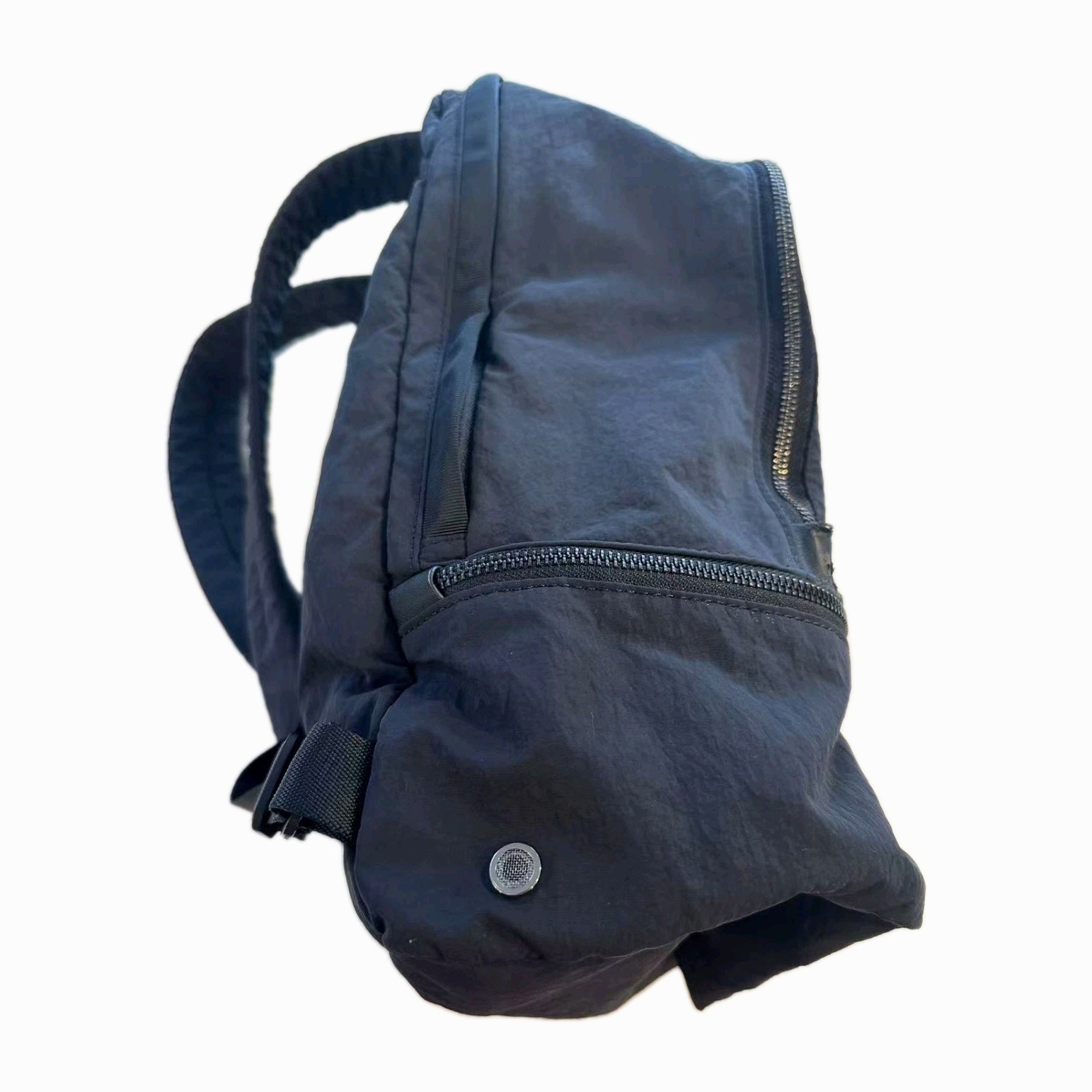 Black Lululemon City Adventurer backpack,iconic metal logo and waterproof fabric