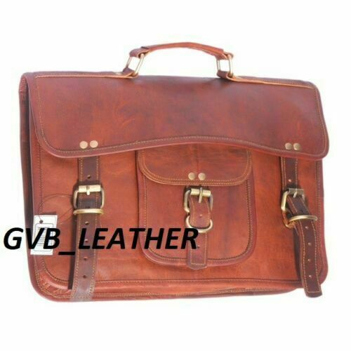 Laptop Messenger Bag Shoulder Vintage Briefcase Handbag casual everyday Leather