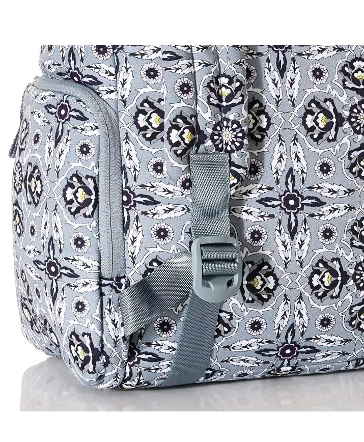 Vera Bradley Backpack,Cotton Utility, Plaza Tile, Gray Blue, Recycled fabric,NEW