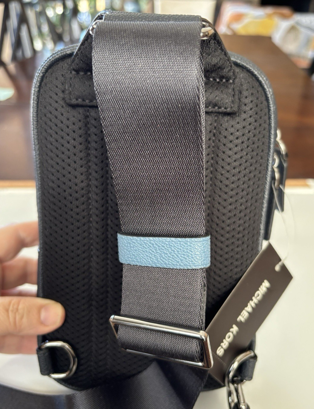Michael Kors Cooper Medium Signature Logo Crossbody Sling Pack Men Blue New