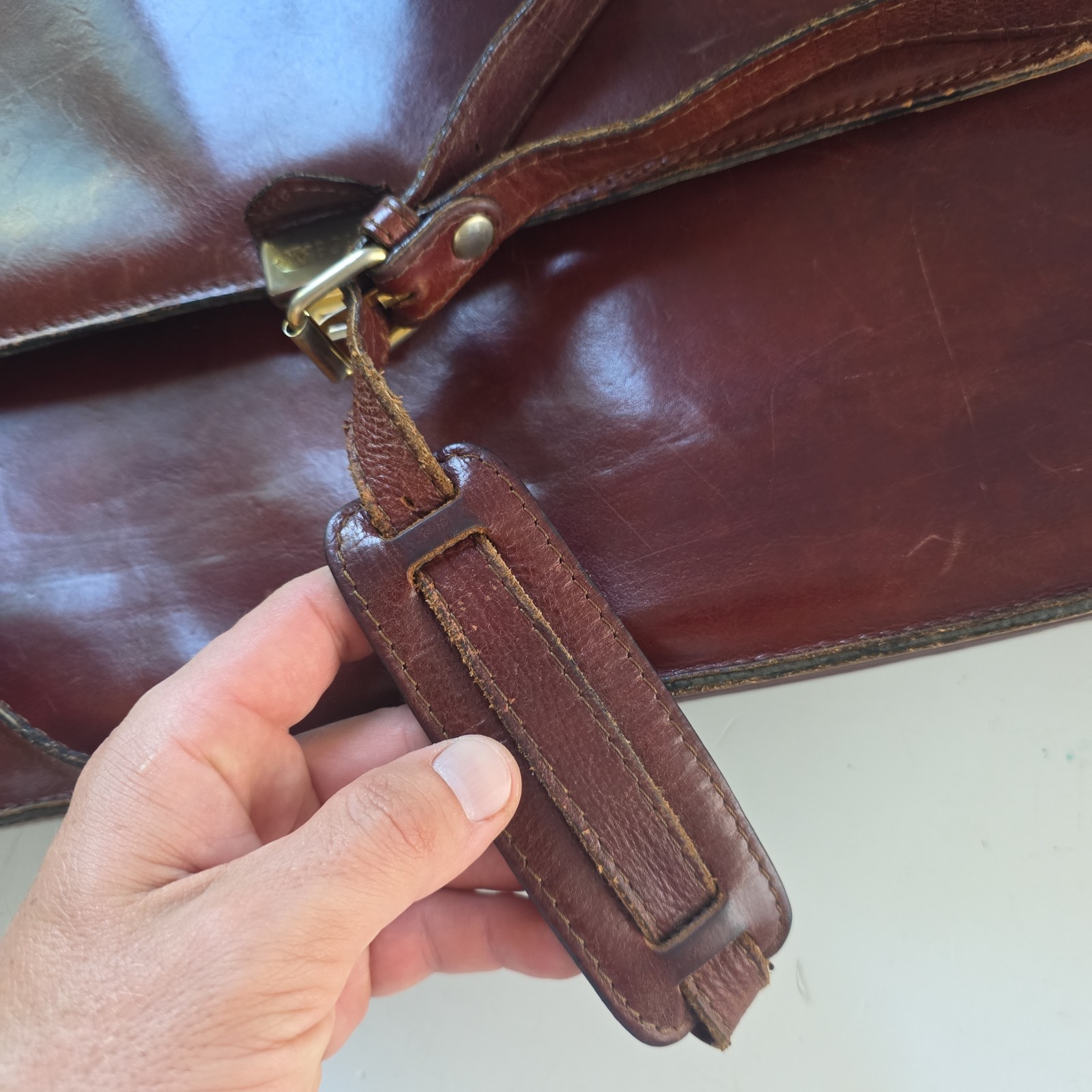 CLASSIC Vintage Leather BOSCA Executive Business Professional Briefcase Bag Men