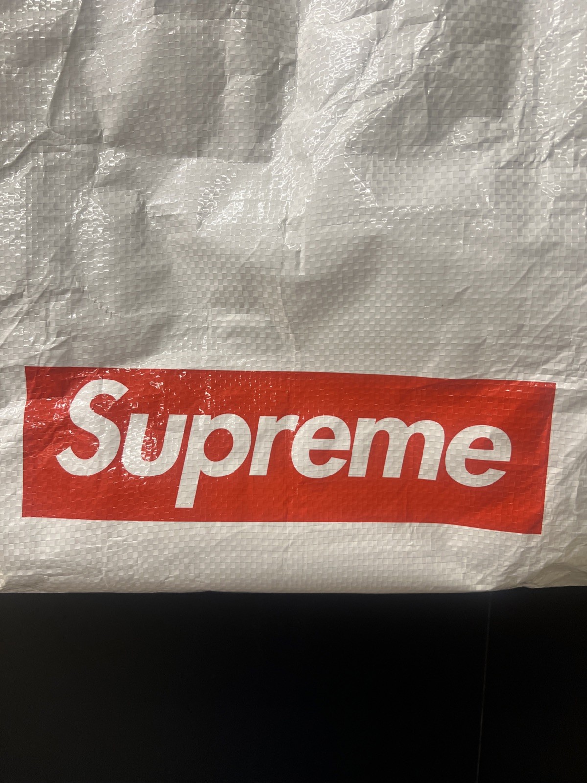 Supreme Box Logo Tote Bag Extra Large White Reusable 18×19 Open Top