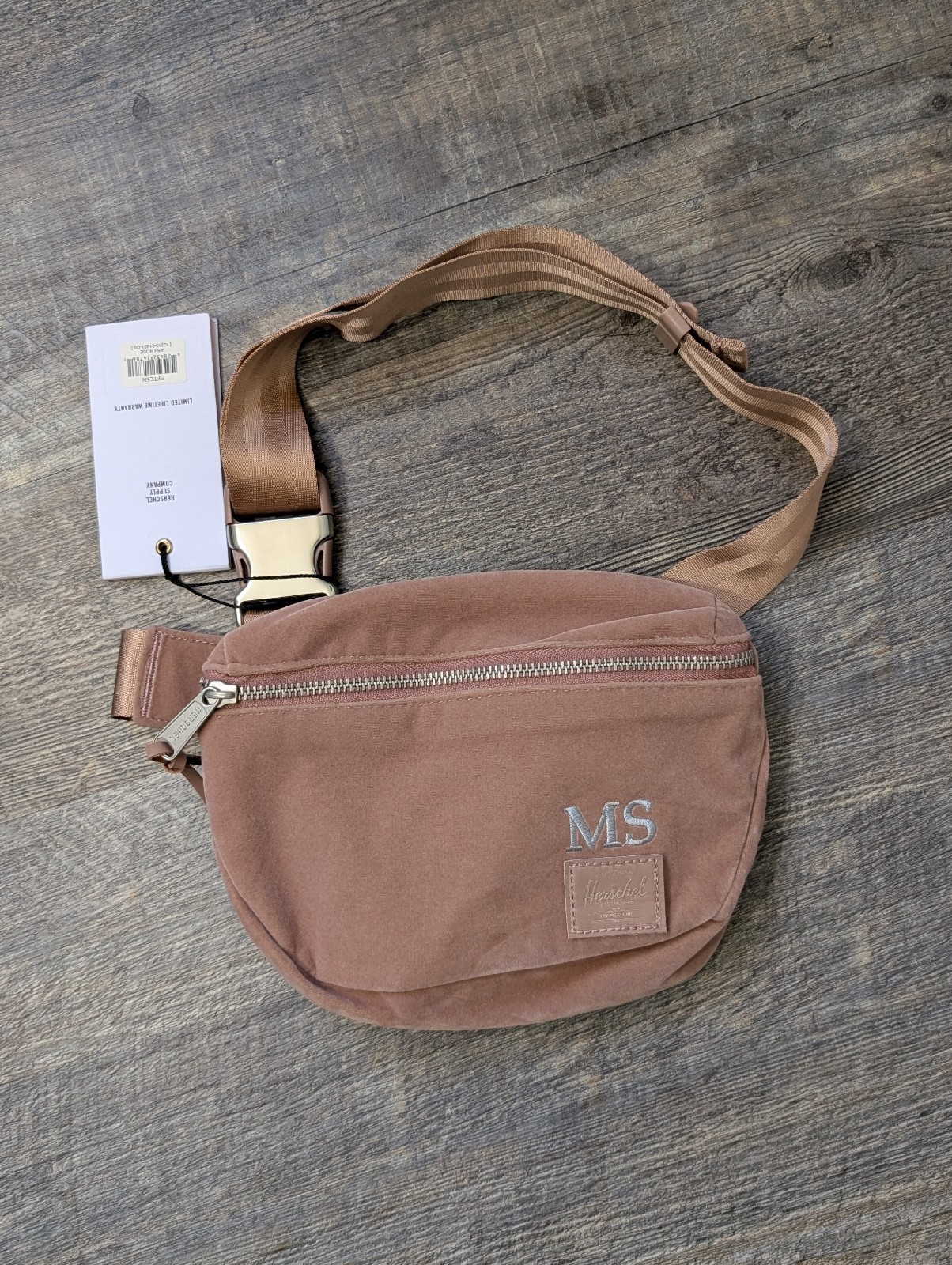 Herschel Supply Company NWT PinkAsh Rose Fifteen Belt Bag Fanny Pack Initials MS