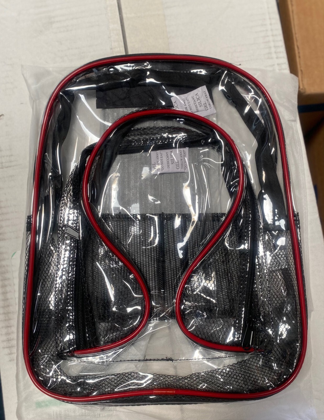 Standard Transparent / Clear Backpack in Black trim & strap