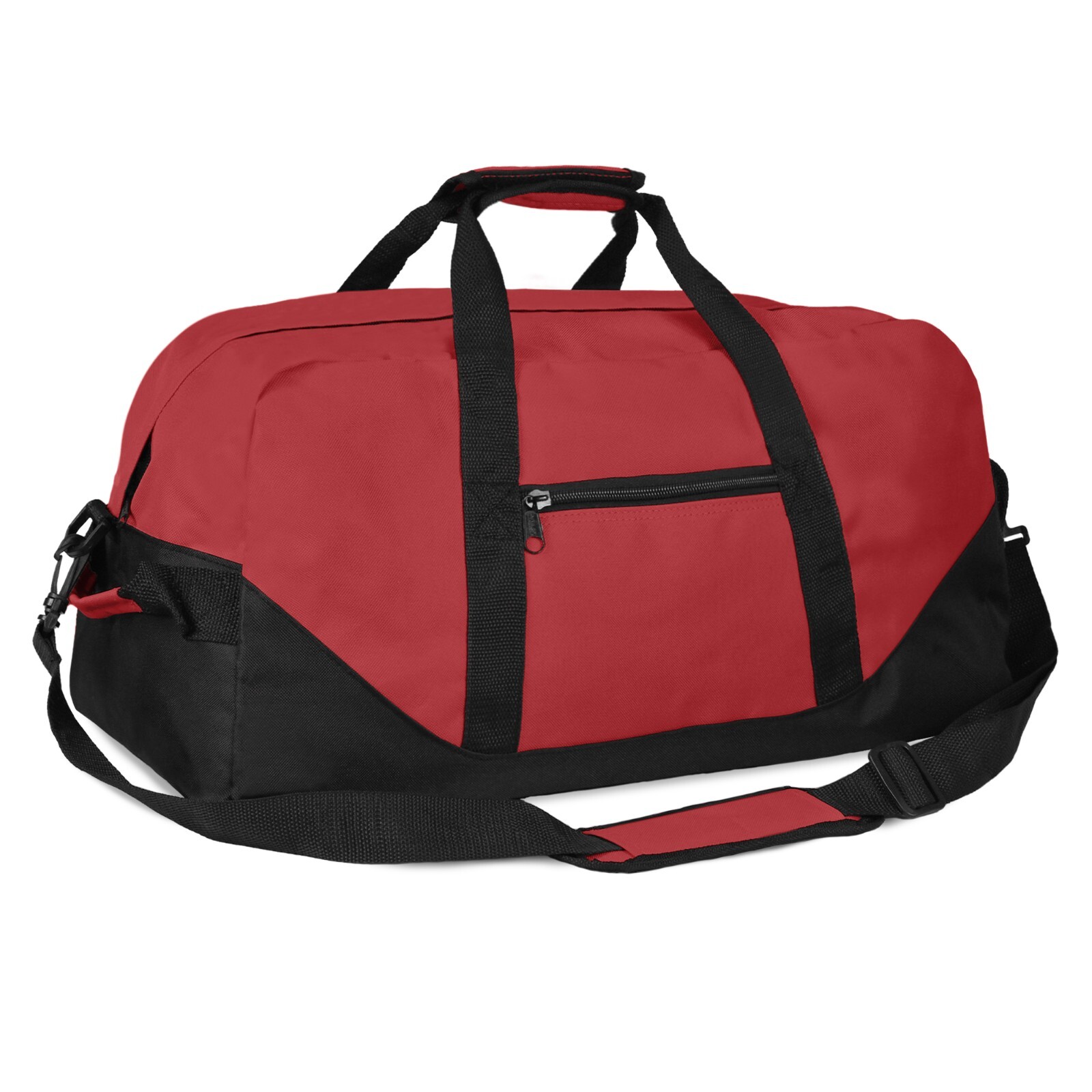 DALIX 21″ Duffle Bag Two-Toned Sports Gym Travel Bag in Red and Black