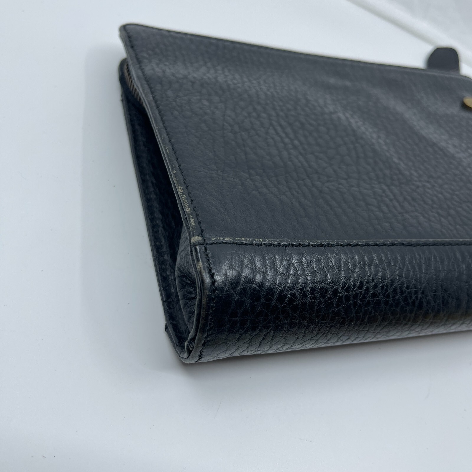 Burberry Black Leather Clutch Bag Check men’s Auth From Japan