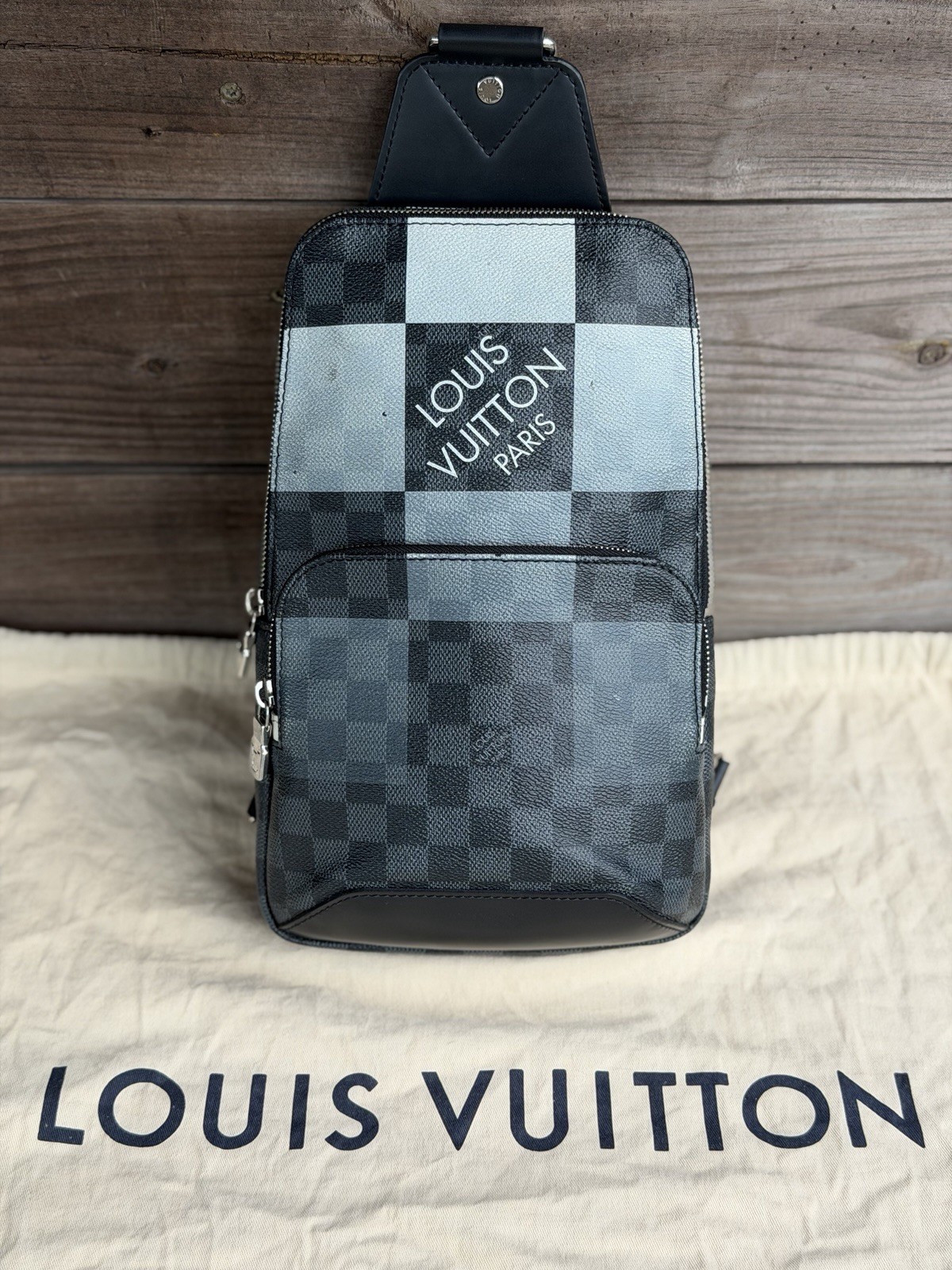 Louis Vuitton Damier Graphite Giant Avenue Sling Bag Black LV