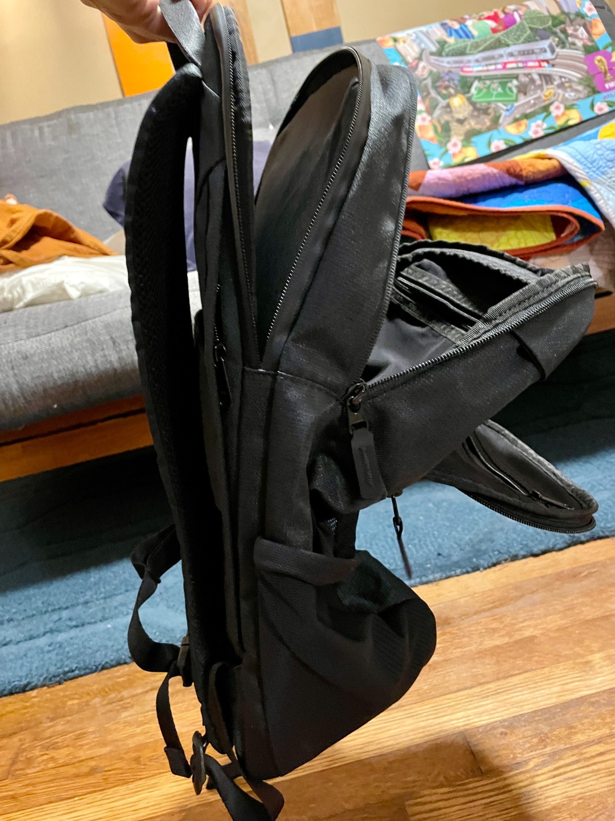 PING Backpack Black 8-Pocket Laptop Tablet Sleeve YKK Zippers Golf Travel Bag