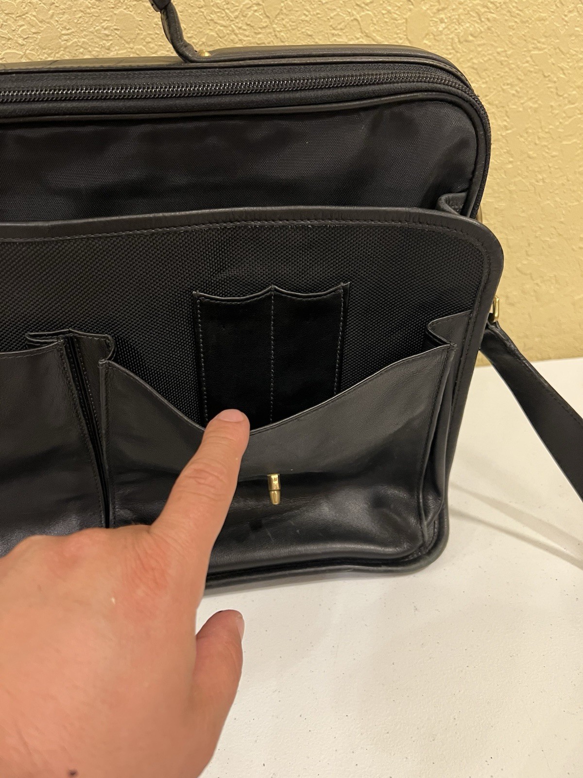COACH Prescott Diplomat Black Leather Briefcase 0532 Turnlock Organizer Laptop